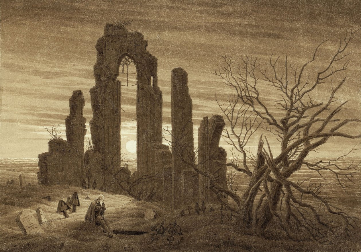 Talvi - Yö - Vanhuus ja kuolema vuorokauden aikoista ja ihmissyklin aikakausista, 1803 tekijältä Caspar David Friedrich