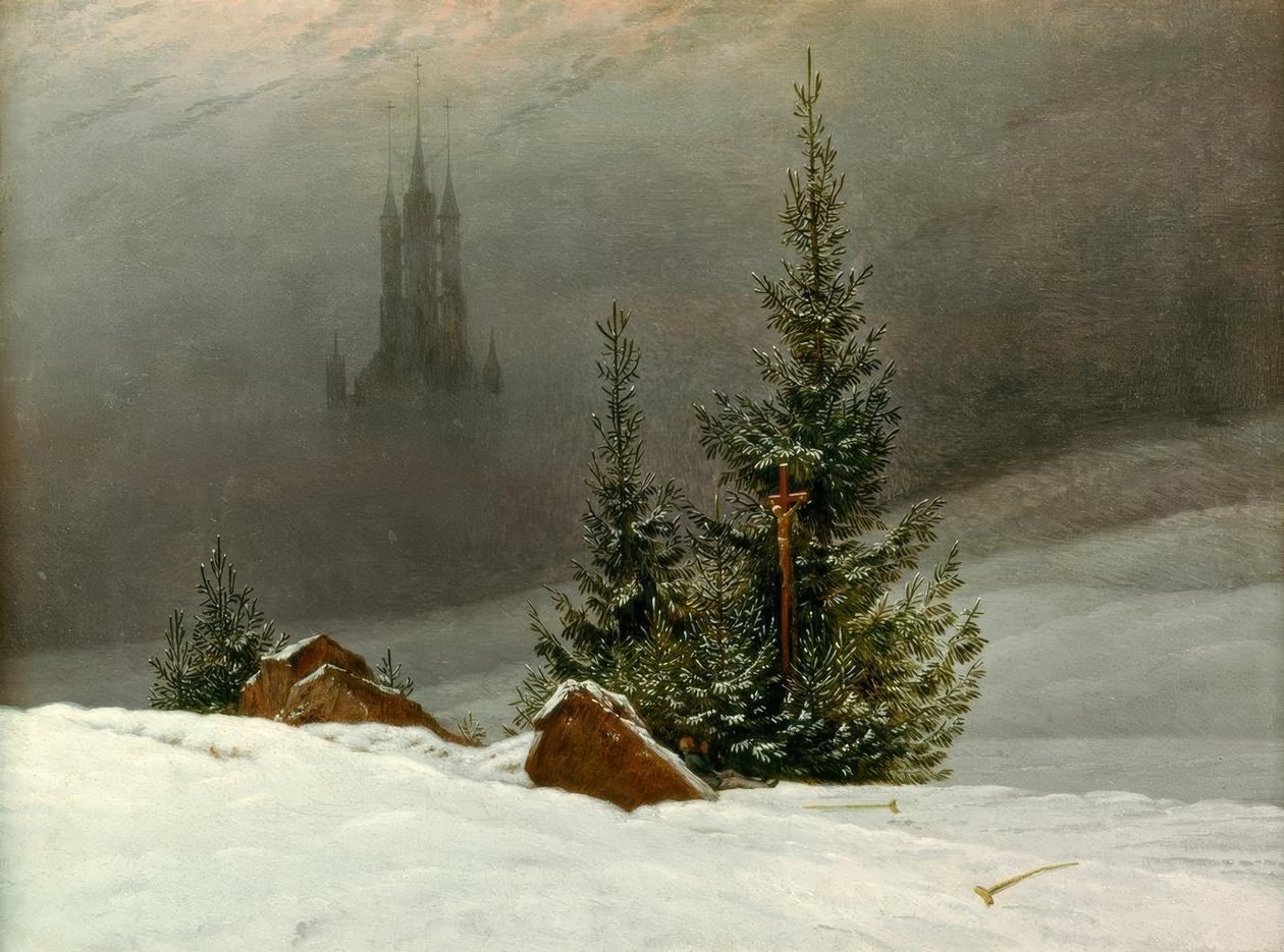 Winterlandschaft mit Kirche tekijältä Caspar David Friedrich