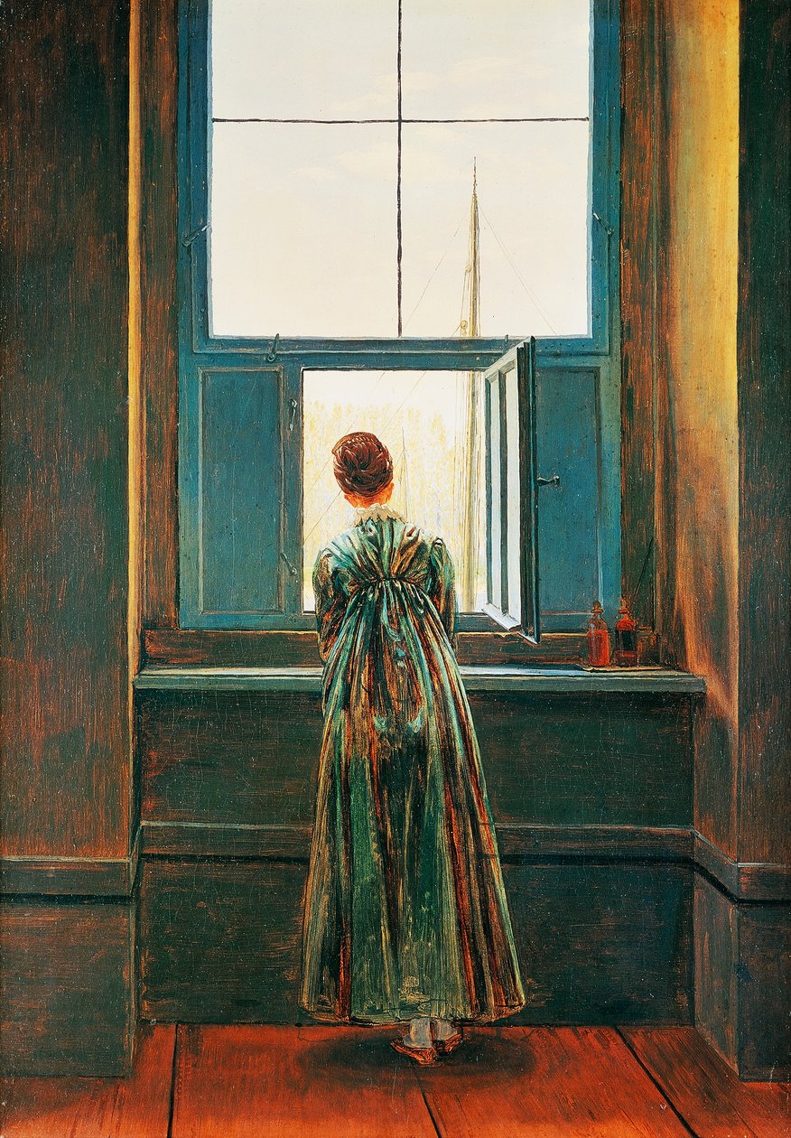 Nainen ikkunalla, Caspar David Friedrich (1774-1840) tekijältä Caspar David Friedrich