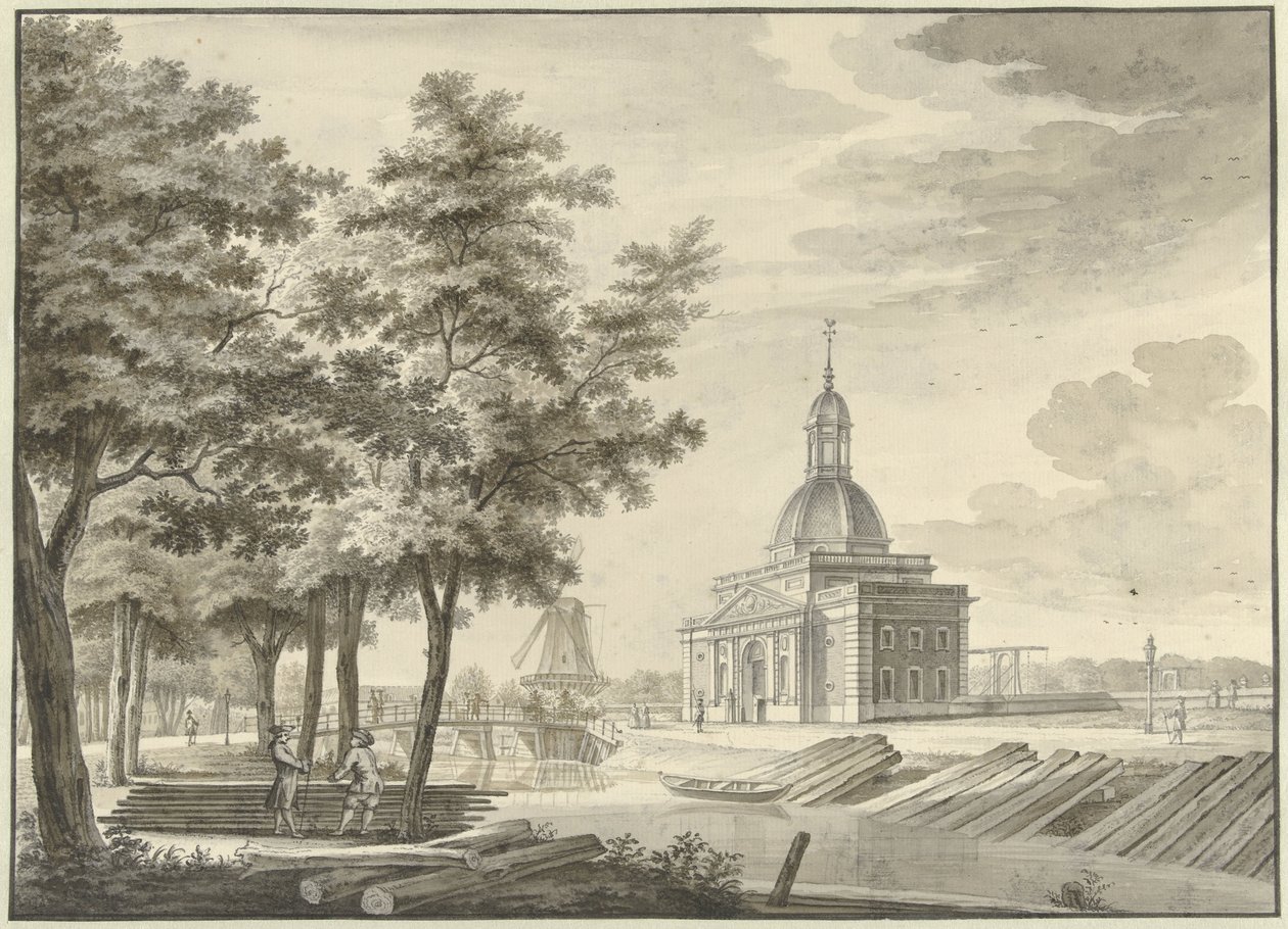 Näkymä hiljattain rakennettuun Muiderpoortiin, 1771 tekijältä Caspar Jacobsz. Philips