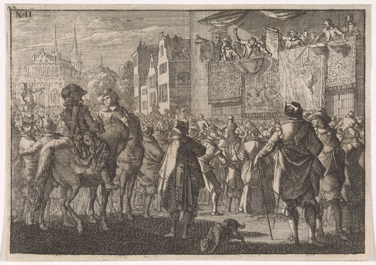 Osnabrückin rauhan julistus kaupungissa, 1648 tekijältä Caspar Luyken (attributed to)