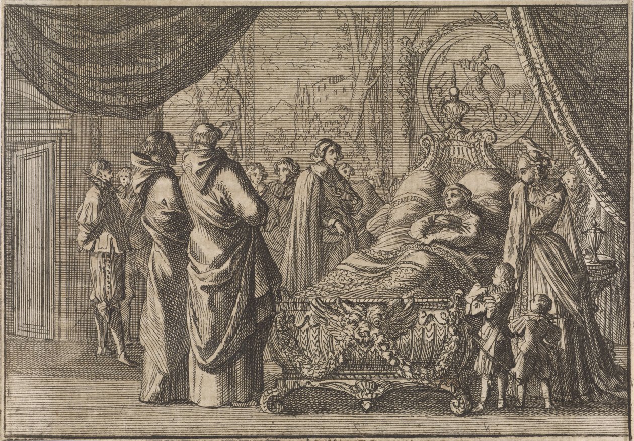 Ludvig XIII:n kuolinsänky, 1643 tekijältä Caspar Luyken (attributed to)