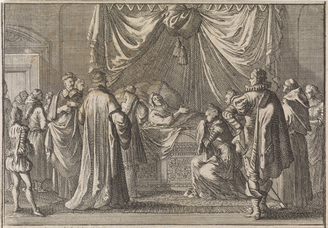 Maria de Medicin kuolinsänky, 1642 tekijältä Caspar Luyken (attributed to)