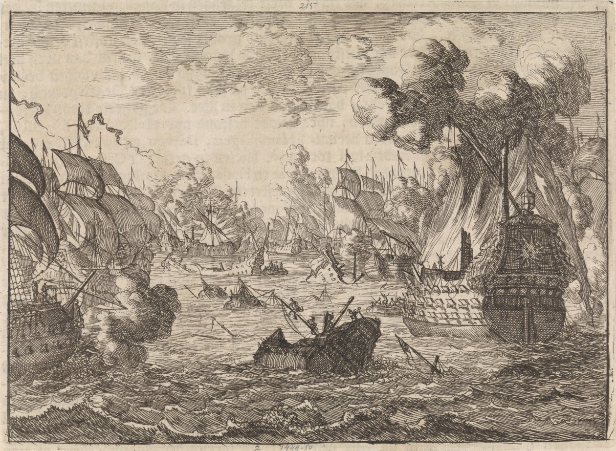 Cape La Hoguen meritaistelu, 1692 tekijältä Caspar Luyken