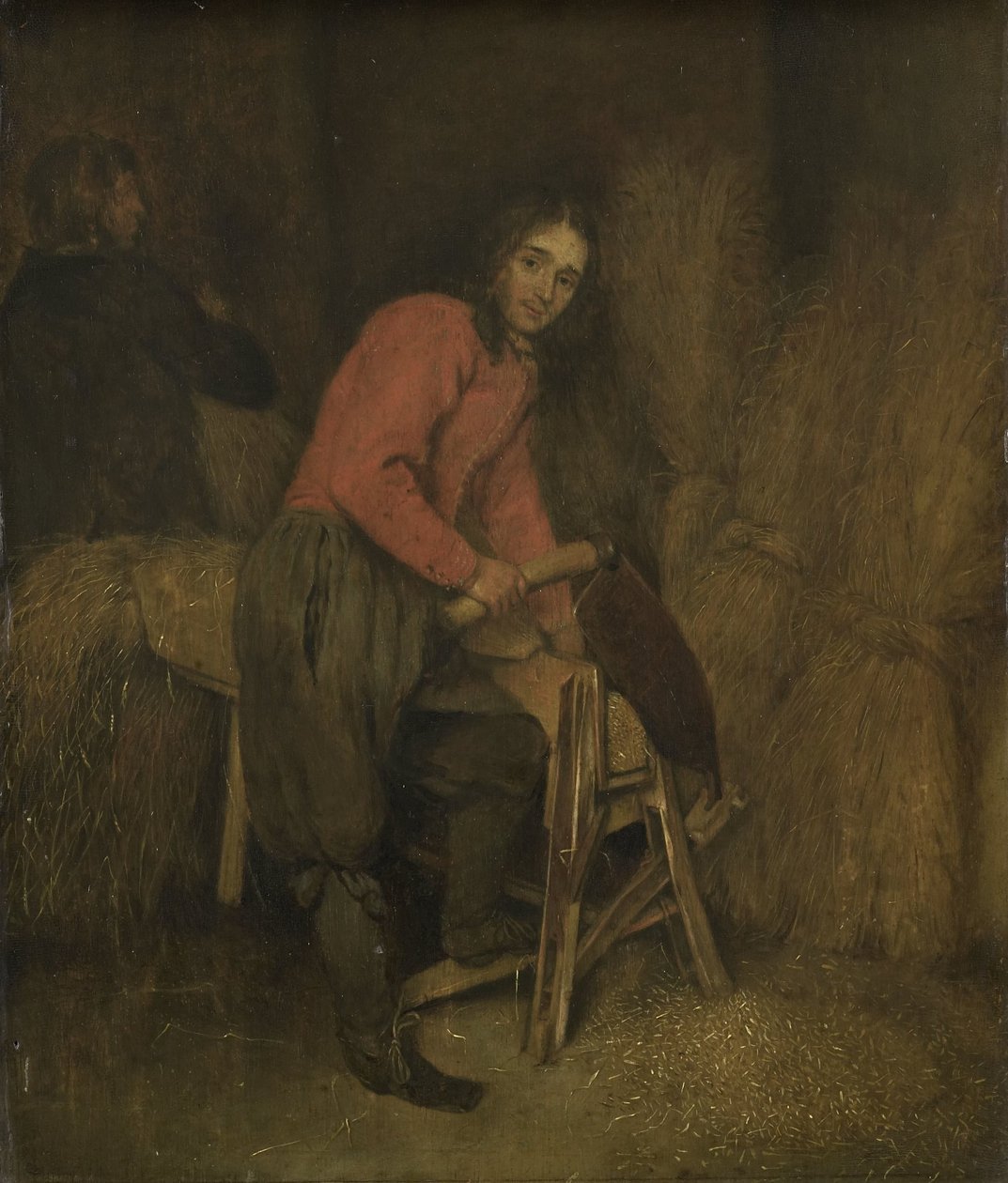 Heinäpaalien leikkaaminen tekijältä Caspar Netscher (attributed to)