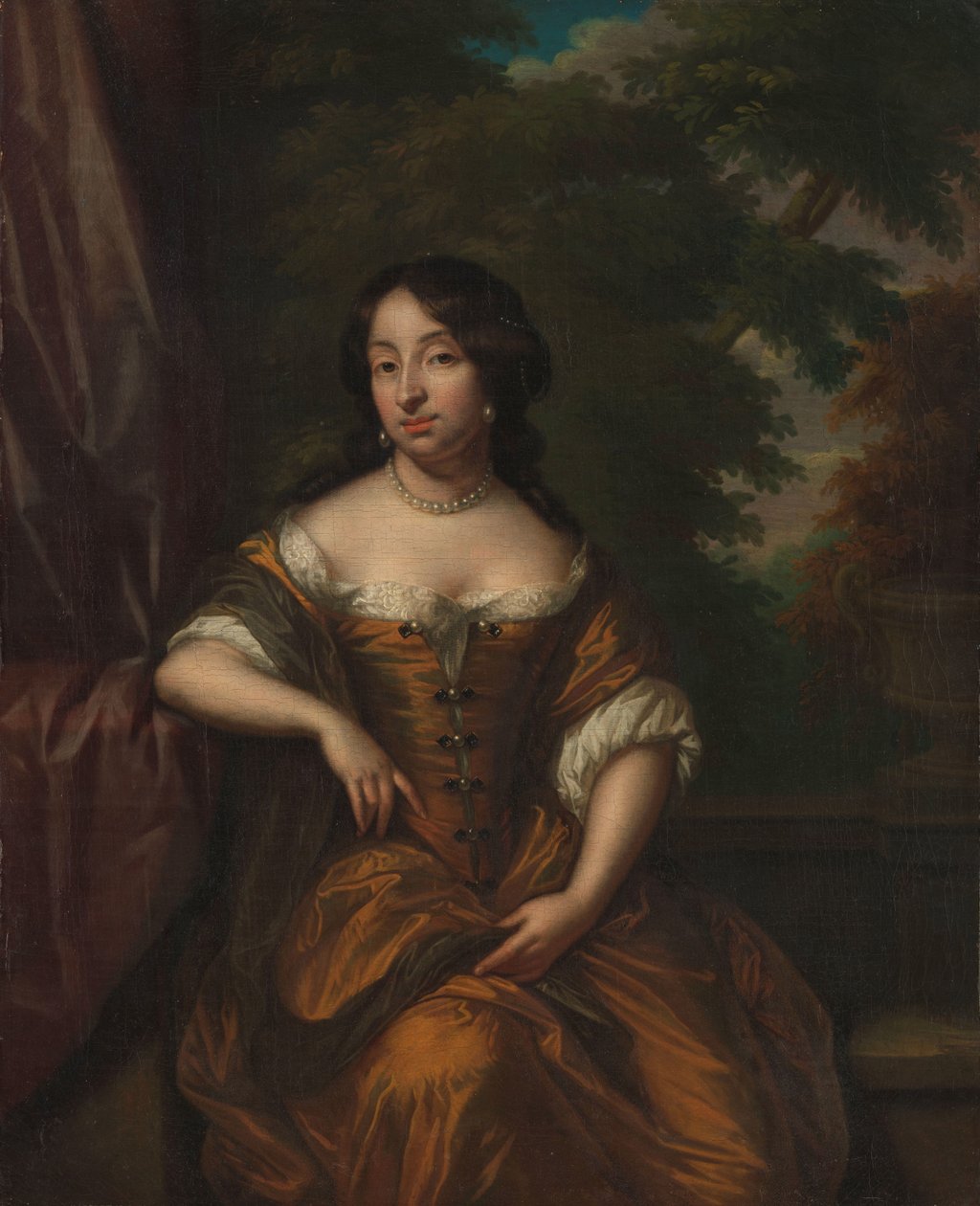 Muotokuva Anna Maria Hoeufftista 91646-1715, Jan Boudaen Courtenin vaimo tekijältä Caspar Netscher (copy after)