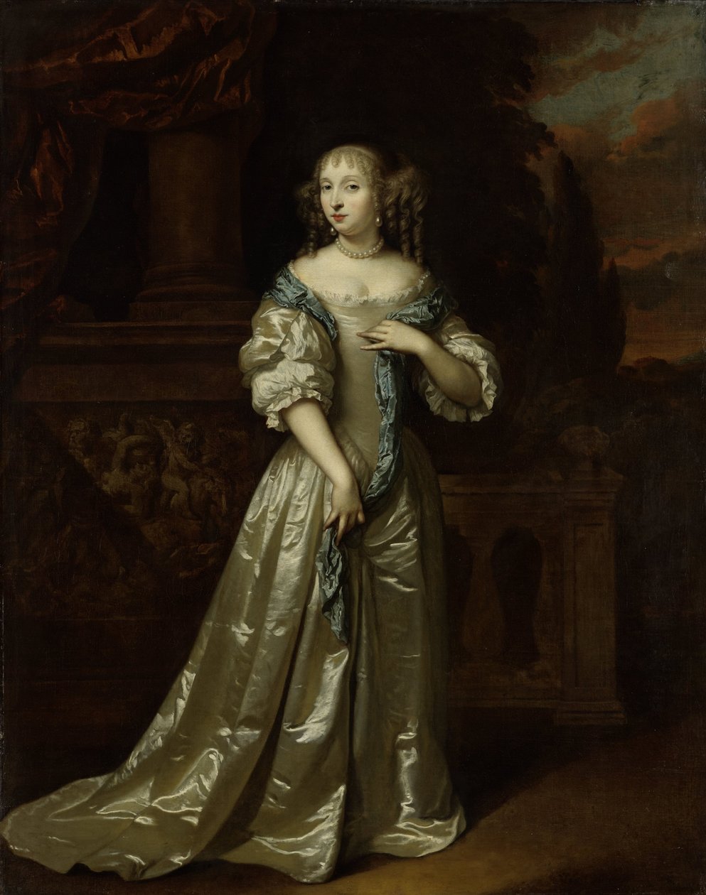 Retrat de Philippina Staunton, esposa de Roelof van Arkel (1632-1709), senyor de Broeckhuijsenfinnish tekijältä Caspar Netscher