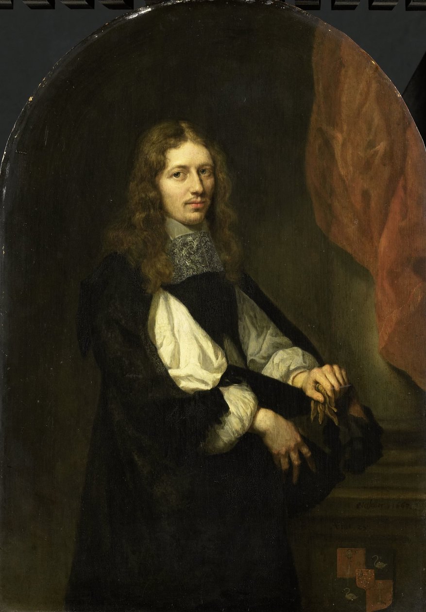 Pieter de Graeffin (1638-1707), Zuid-Polsbroekin, Purmerlandin ja Ilpendamin herran muotokuva. Amsterdamin vanhus tekijältä Caspar Netscher
