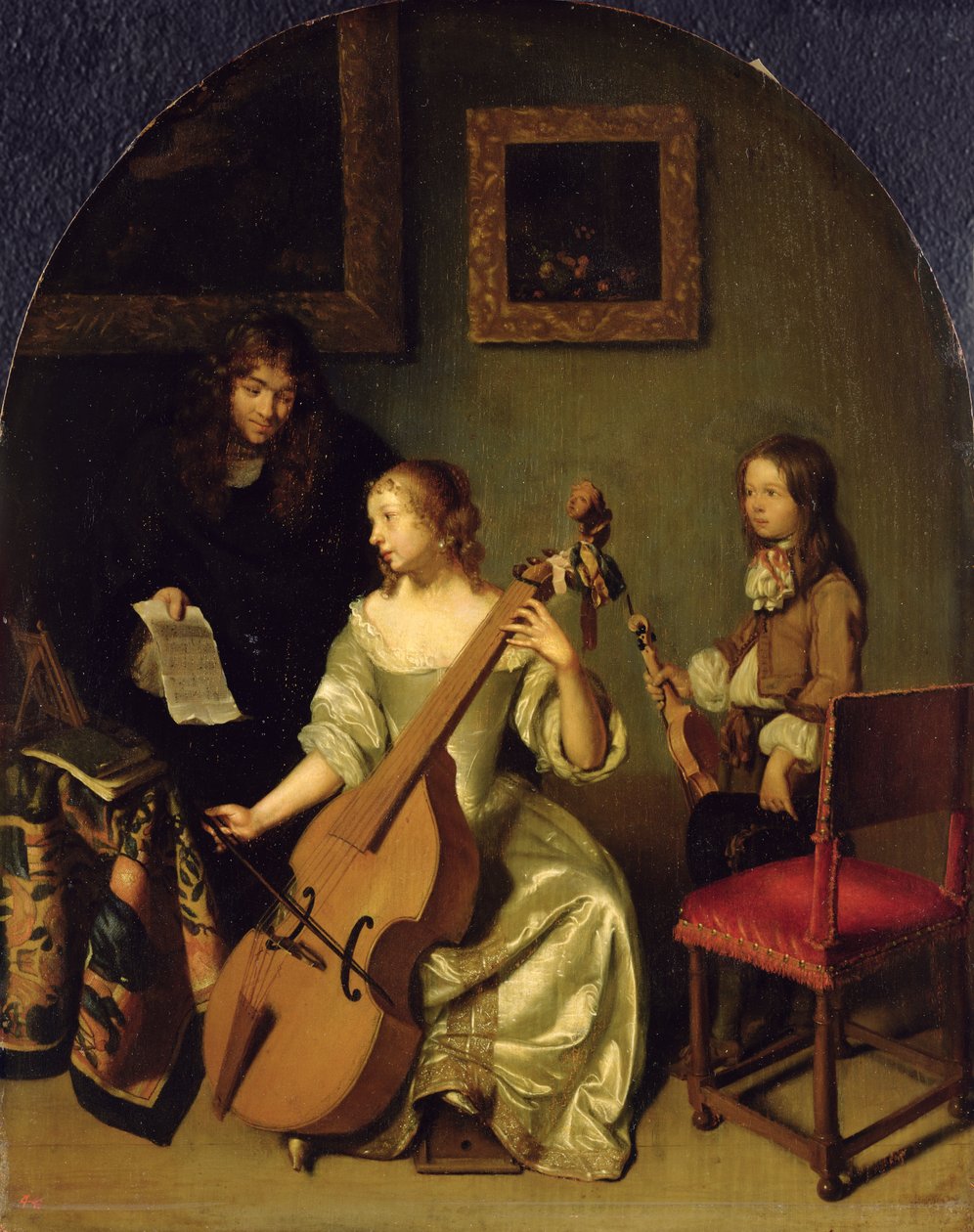 Bassvioletti, 1665 tekijältä Caspar Netscher