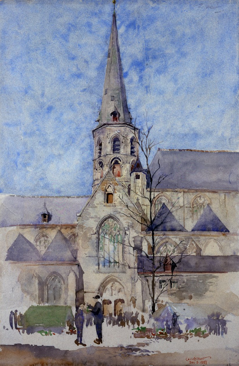 Markkinapäivän St. Jacquesin kirkko, Gent, Belgia, 1897. tekijältä Cass Gilbert
