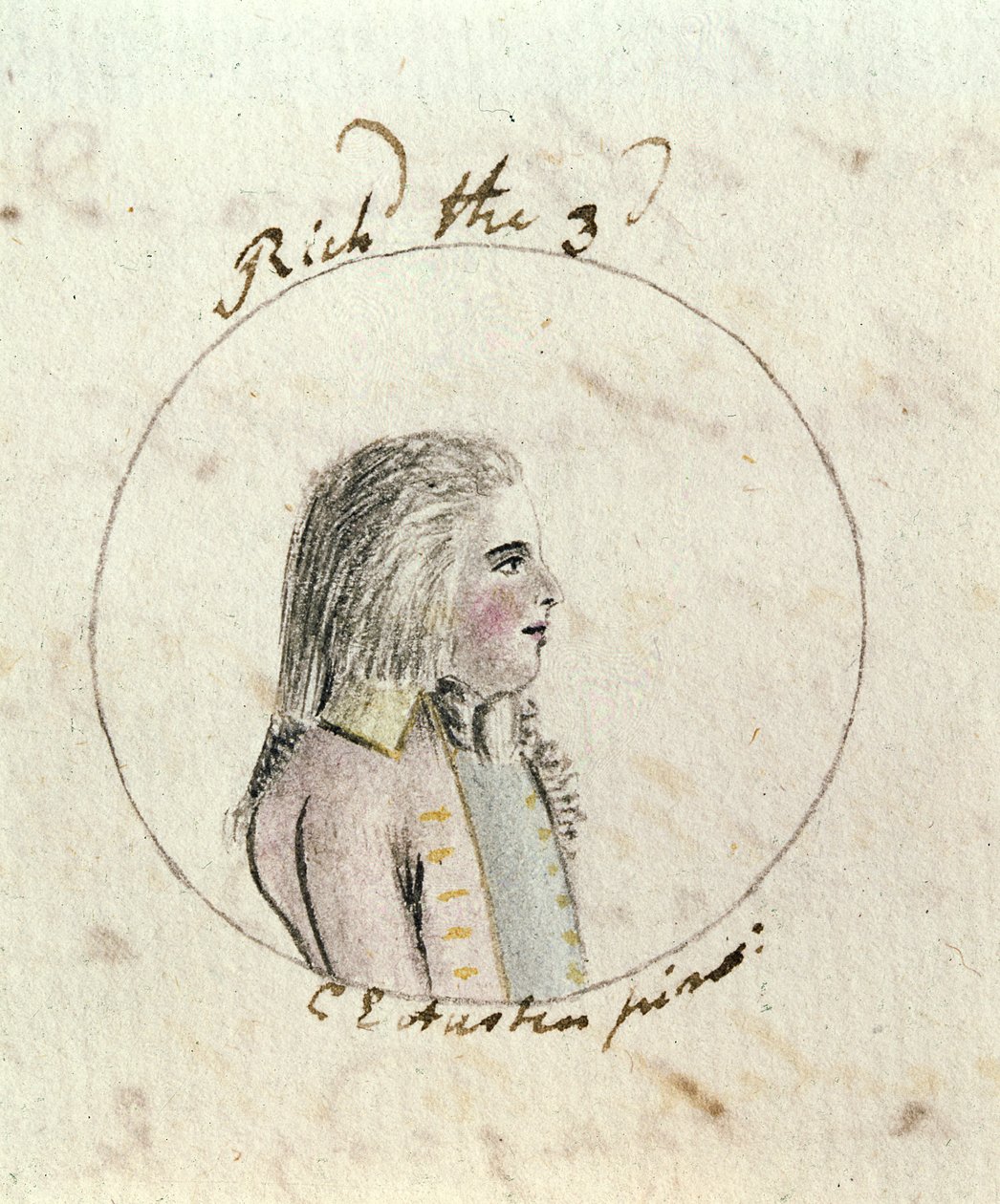 Muotokuva Richard III:sta (1452-85) n. 1790 (kynä, muste ja wc paperilla) tekijältä Cassandra Austen