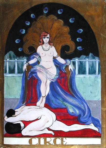Circe, n. 1900-20 (akvarelli paperille) tekijältä Castana Castana