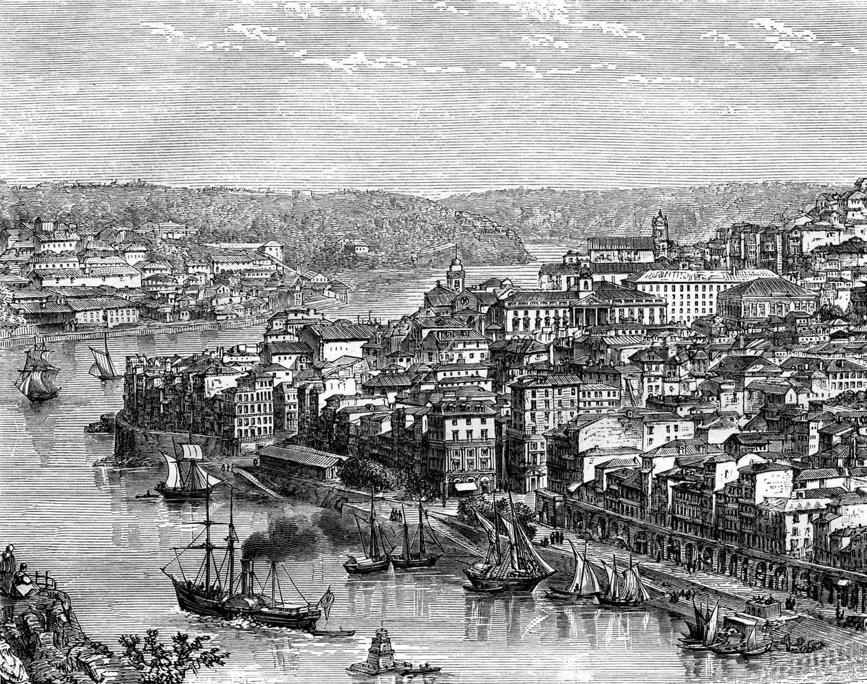 Lissabonin satama, Portugali, 1800-luku tekijältä Catenacci