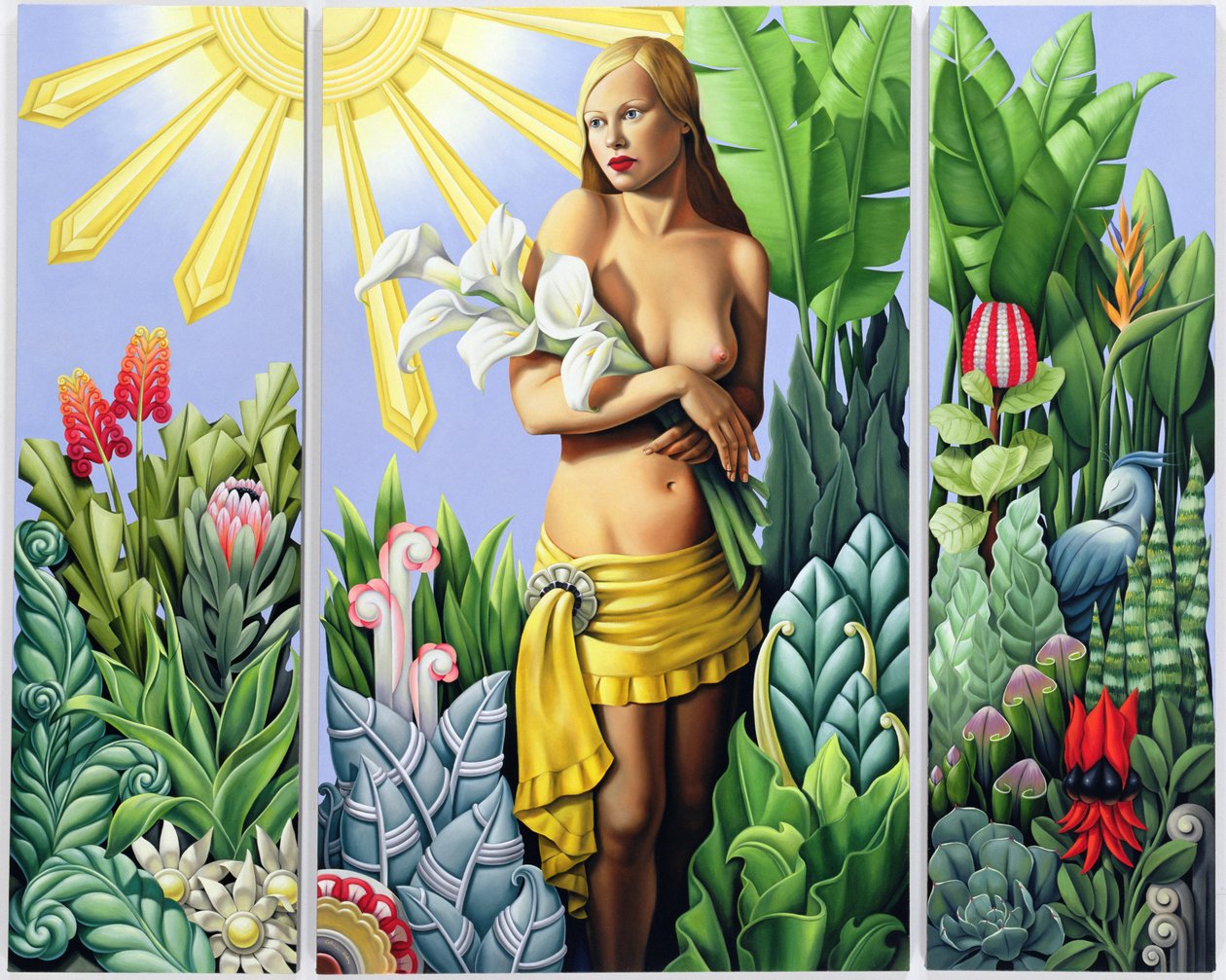 Eden (triptyykki) (öljy pellavalle) tekijältä Catherine Abel
