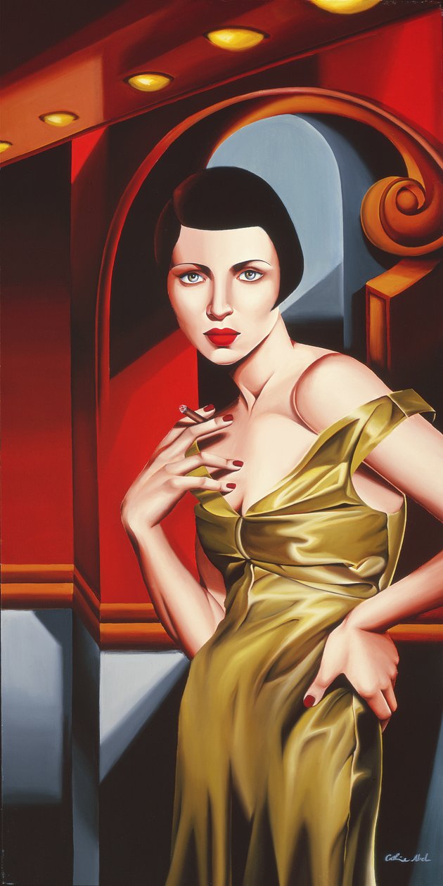 Oliivi satiini mekko tekijältä Catherine Abel