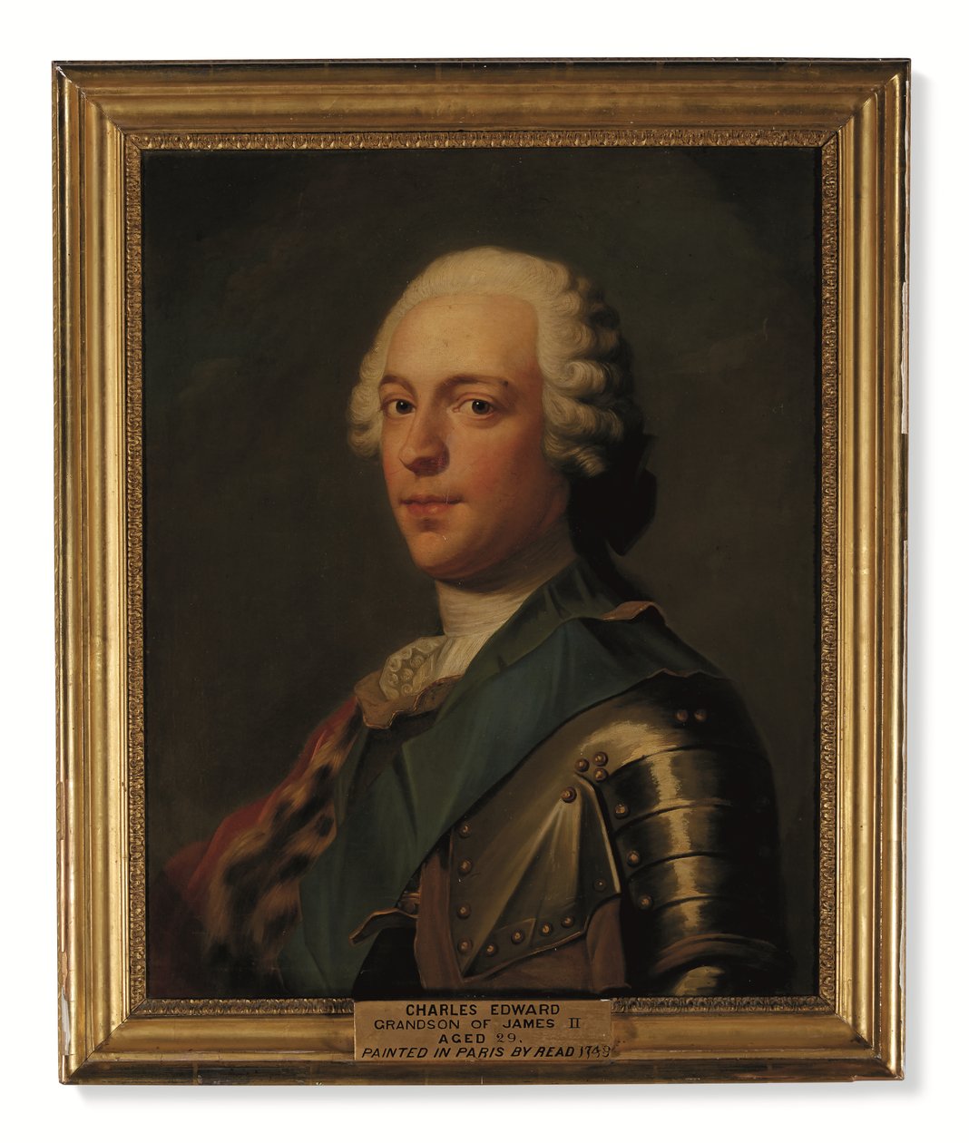 Prinssi Charles Edward Stuart, panssari, sininen sukkanauharitarikunnan vyö (öljy kankaalle) tekijältä Catherine (attr. to) Read