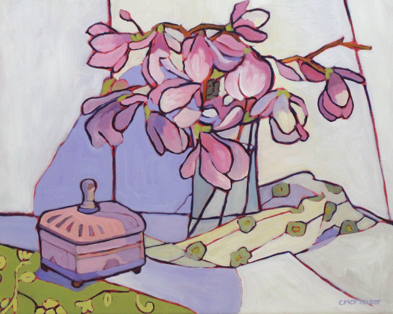 Magnolialaatikko, 2023 (öljy kankaalle) tekijältä Catherine J Martzloff