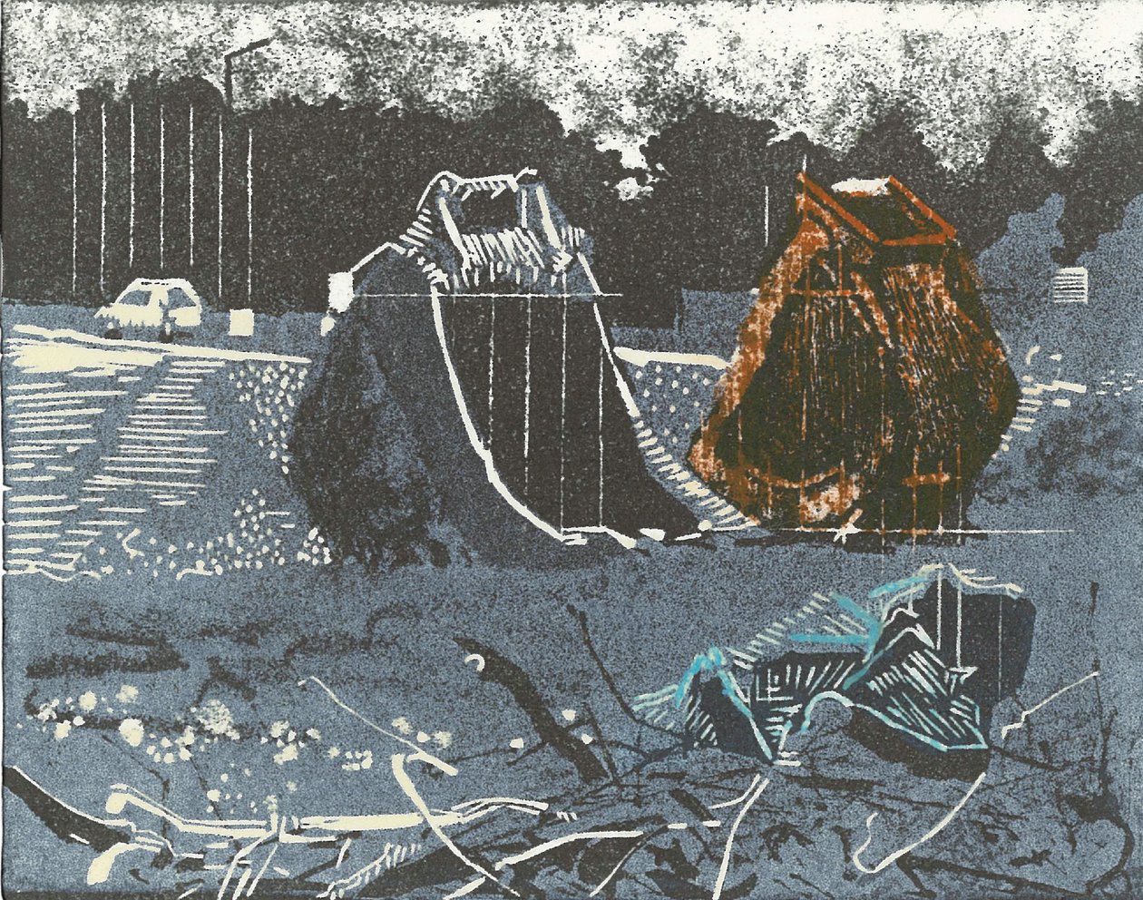 Prime Property, 2014 (Linoleikkaus ja etsaus) tekijältä Catherine Sutcliffe-Fuller
