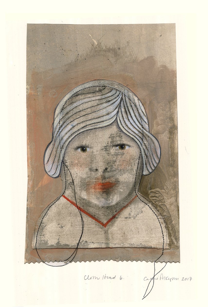 Kangaspää, 2017 (arkistodigitaalipainatus ja käsiväritys) tekijältä Cathie Pilkington