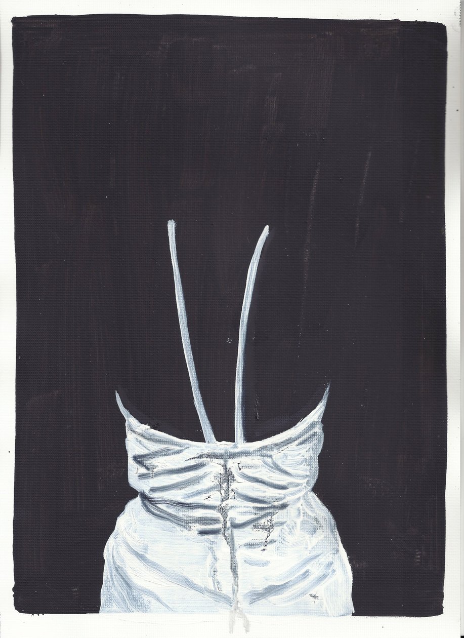 Yläkerran tyttö 1, selkä, 2012 (öljy ja akryyli paperille) tekijältä Cathy Lomax