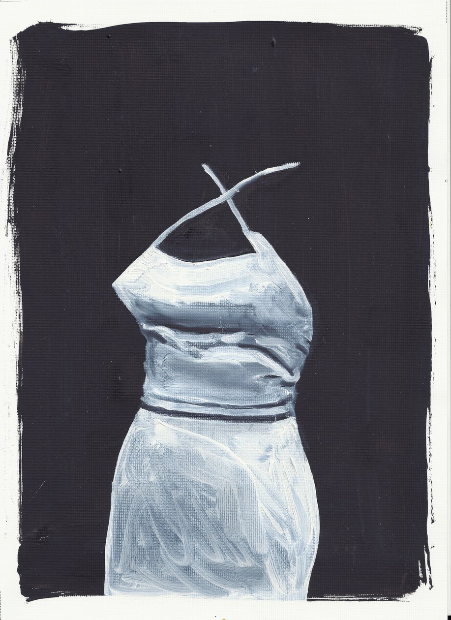 Yläkerran tyttö 1, etupuoli, 2012 (öljy ja akryyli paperille) tekijältä Cathy Lomax