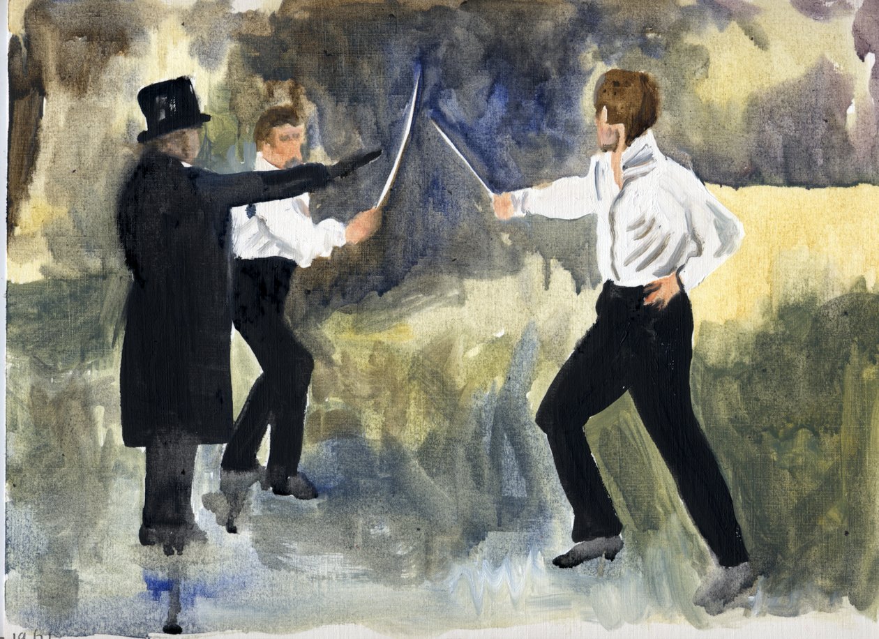 Juoni (Pariisi 1961), 2011 (öljy paperille) tekijältä Cathy Lomax