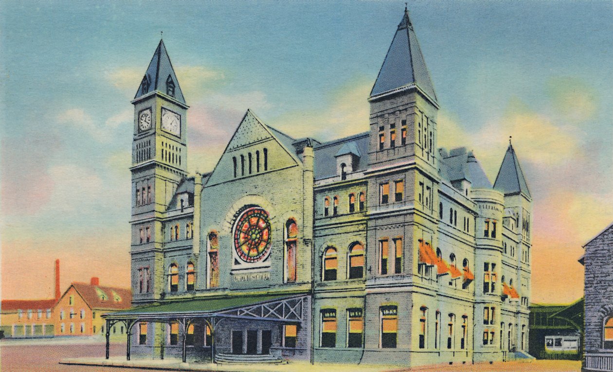 Union Station, 10th ja Broadway, 1942 tekijältä Caufield and Shook