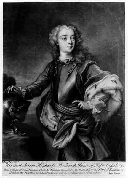 Frederick II:n (1720-1785) muotokuva, Hessen-Casselin landgrave, kaivertanut John Simon (1675-1715) tekijältä Cavaliere Carlo Francesco Rusca