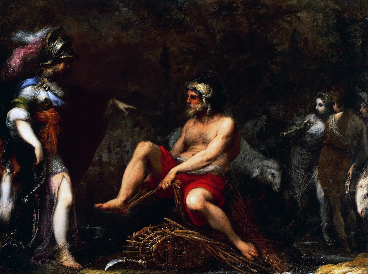 Erminia paimenten keskuudessa, Francisco Montelatici, joka tunnetaan nimellä Cecco Bravo (1601-1661), öljy kankaalle tekijältä Cecco  Bravo