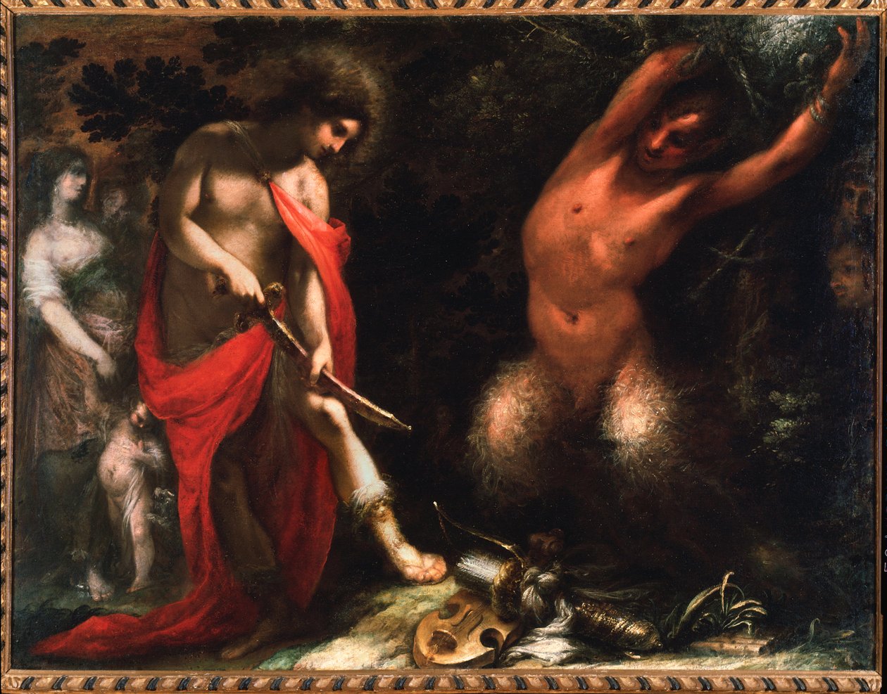 Apollo ja Marsyas (öljy kankaalle). tekijältä Cecco  Bravo
