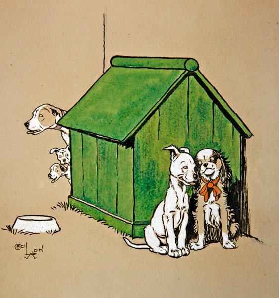 Seurustelu (kynä ja muste vesivärillä sävytetylle paperille) tekijältä Cecil Charles Windsor Aldin