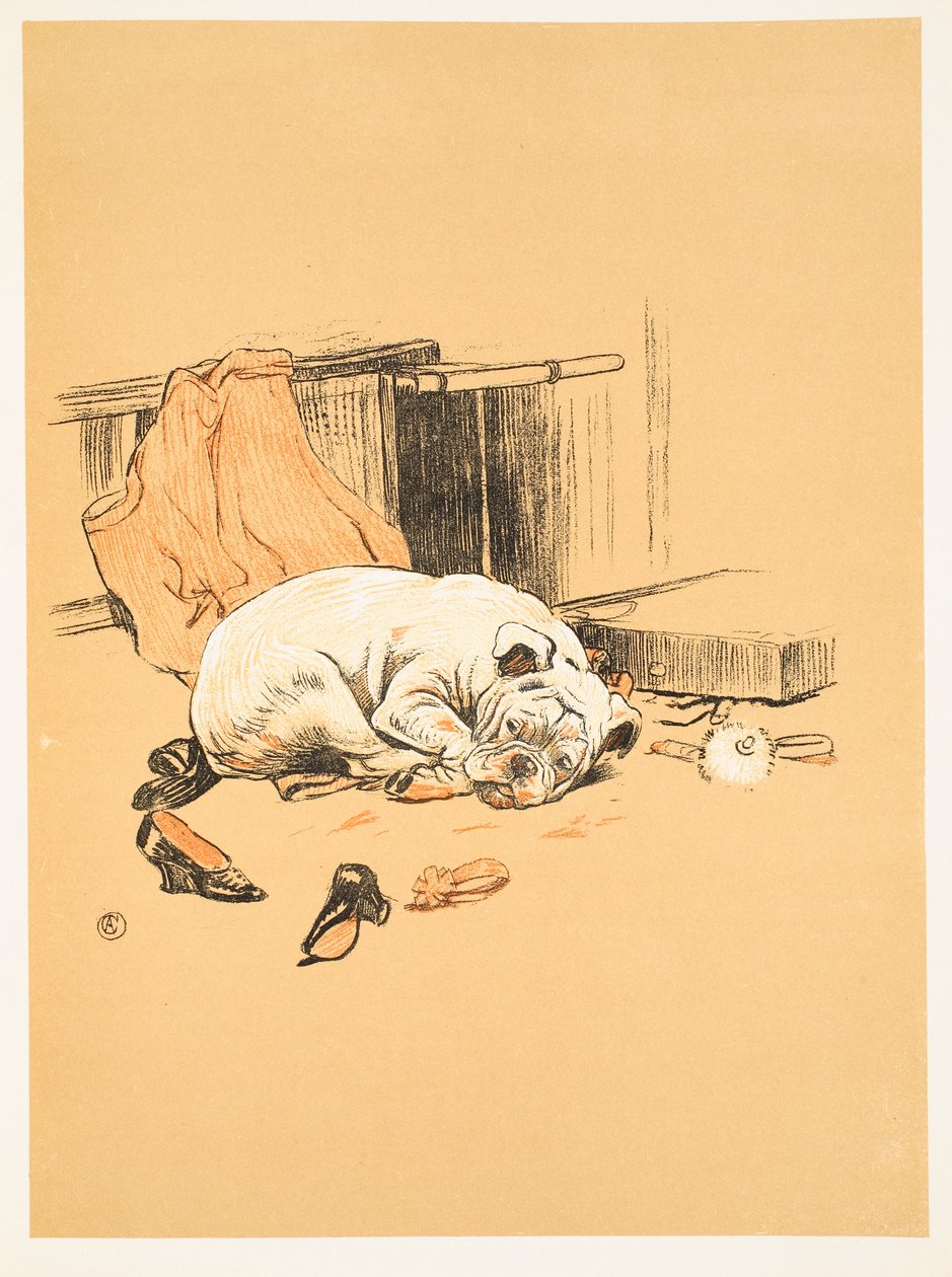 Pettymys suklaan löytämättä jättämisestä, teoksesta A Gay Dog, Story of a Foolish Year Aldin, Cecil Charles Windsor (1870-1935), julkaistu William Heineman, 1905. 1. painos, kuvitus, liitu ja C tekijältä Cecil Charles Windsor Aldin