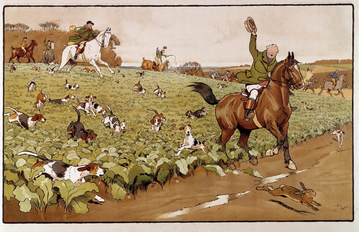 Cecil Aldinin (1870-1935) akvarelli 1800-luvun yksityinen kokoelma tekijältä Cecil Charles Windsor Aldin