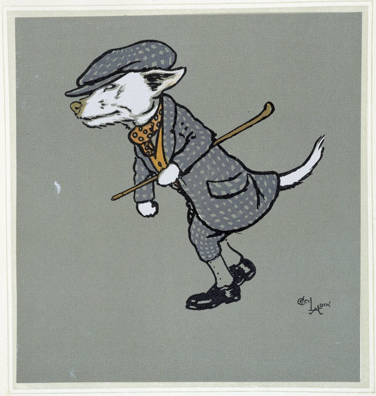 Valkoinen kettu, herrasmies - "" Merry Party" -sarjassa, ill. kirjoittanut Cécil Aldin, toim. Hodder & Stoughton, Lontoo tekijältä Cecil Charles Windsor Aldin