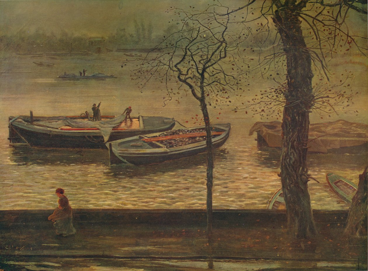 Battersea Reach, c1870, c1915 tekijältä Cecil Gordon Lawson