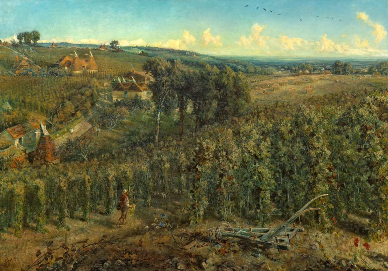 Englannin humalapuutarhat, noin 1875 tekijältä Cecil Gordon Lawson