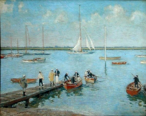 Boat Sailors (öljy kankaalle) tekijältä Cecil King