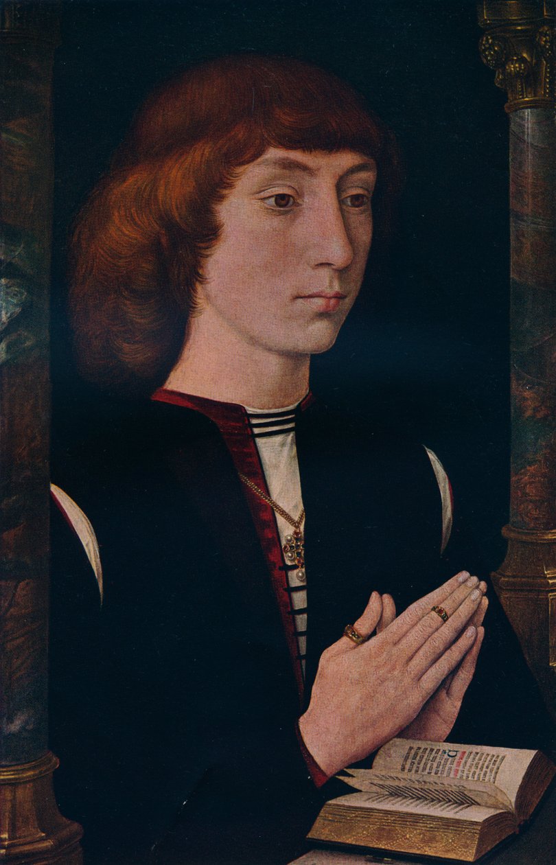 "Nuori mies rukouksessa", s. 1475 tekijältä Cecil Reginald Grundy