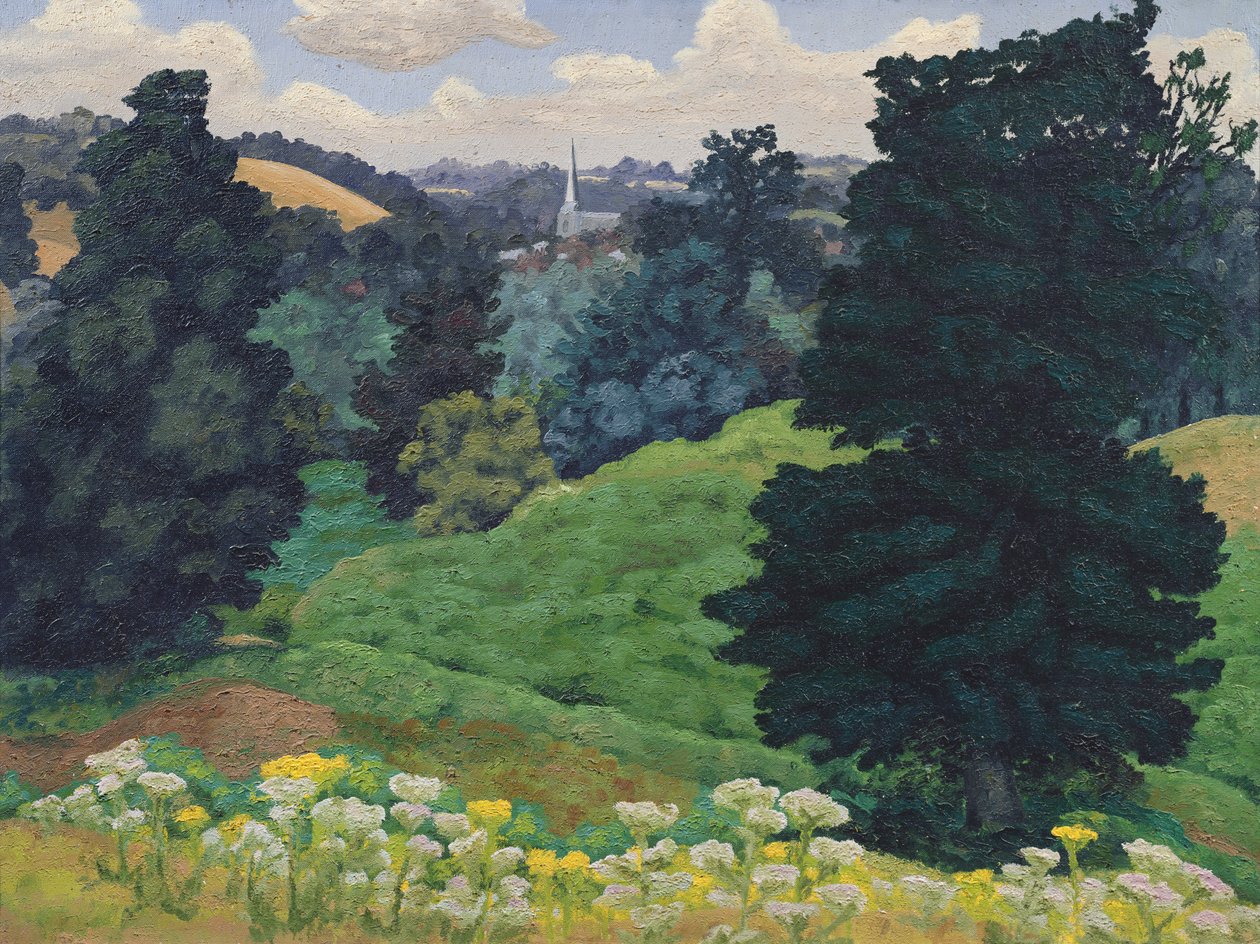 Hadleighin kirkko, n. 1942 tekijältä Cedric Morris