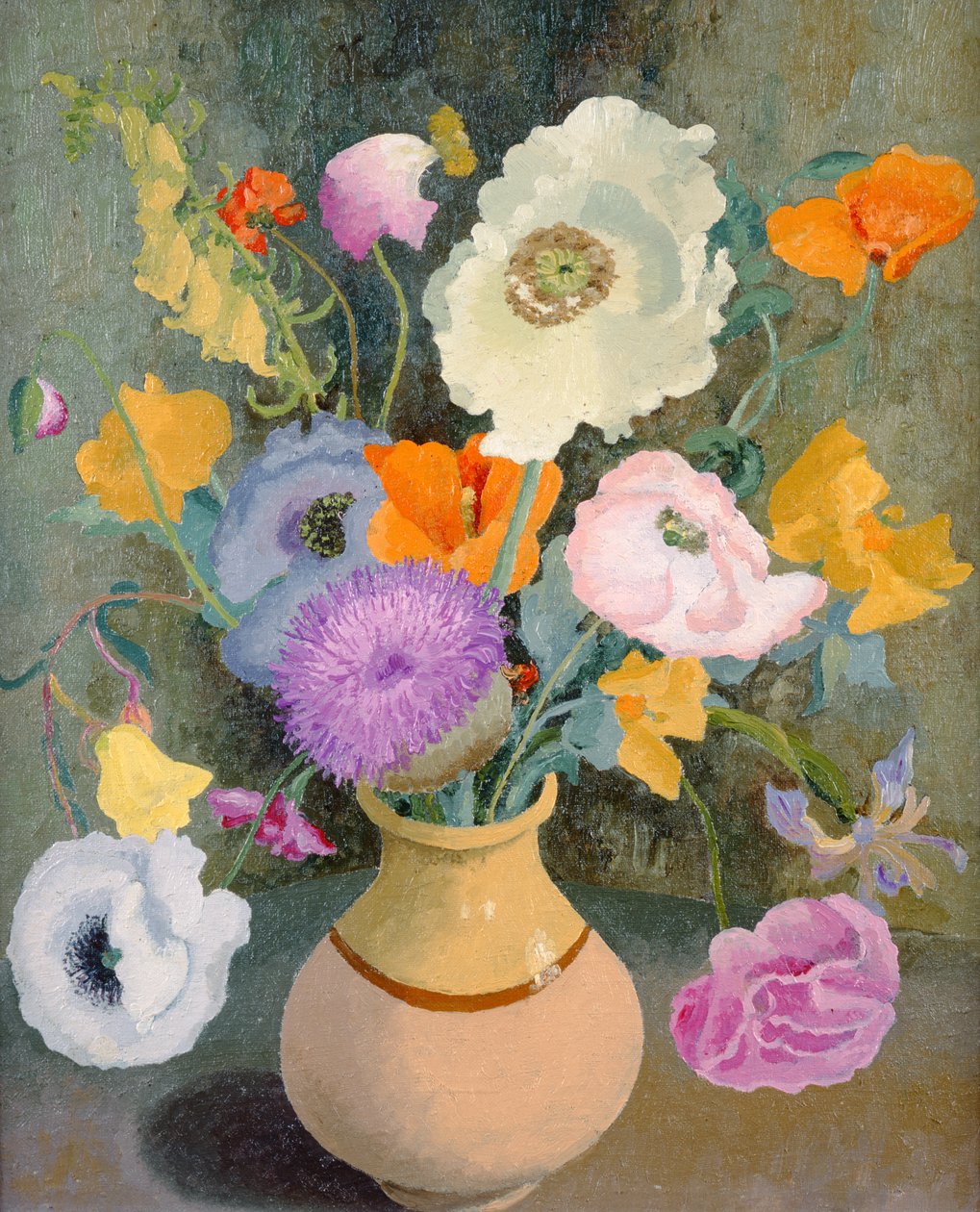 Unikot ja makeat herneet (öljy kankaalle) tekijältä Cedric Morris