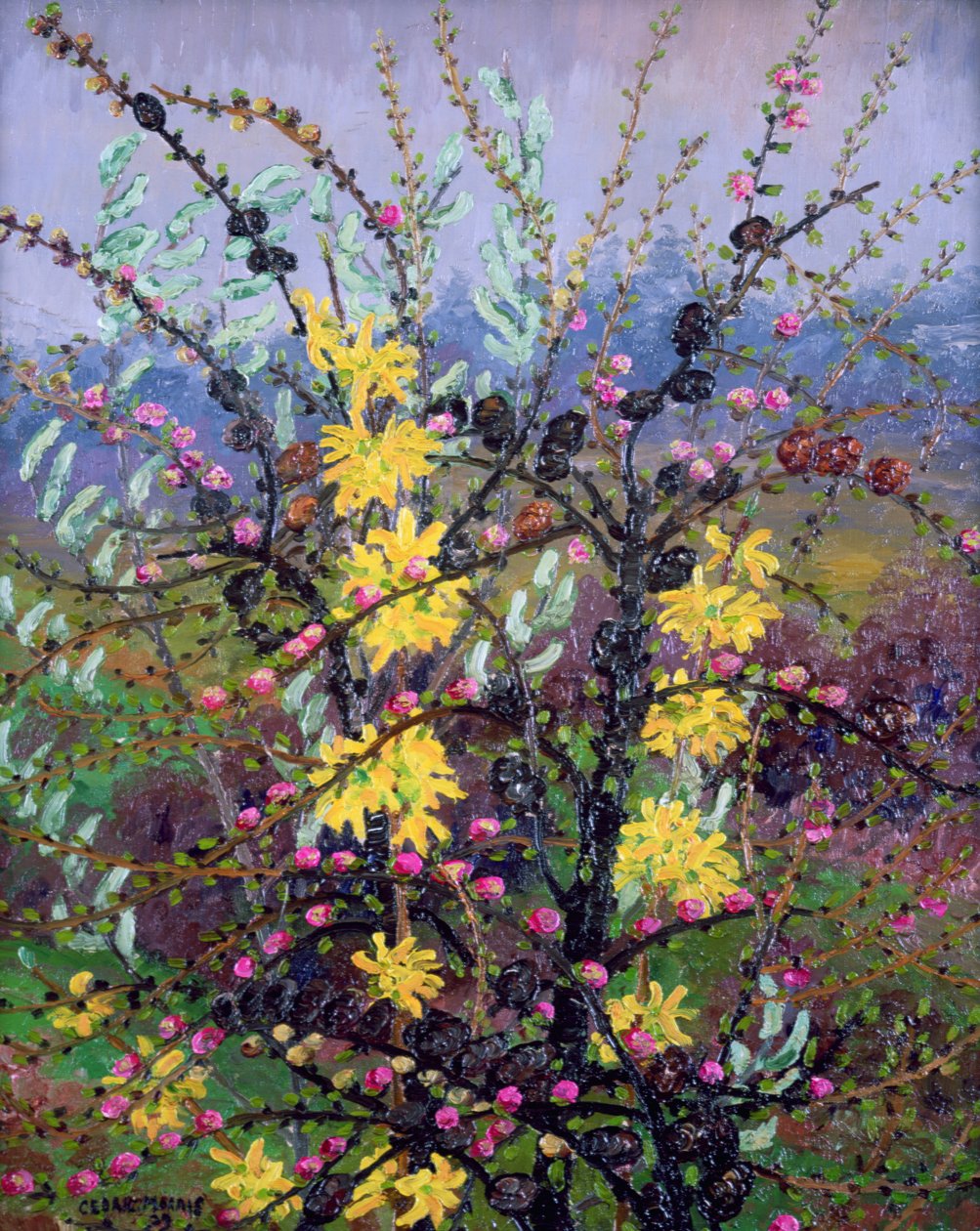 Pensaat (öljy kankaalle) tekijältä Cedric Morris