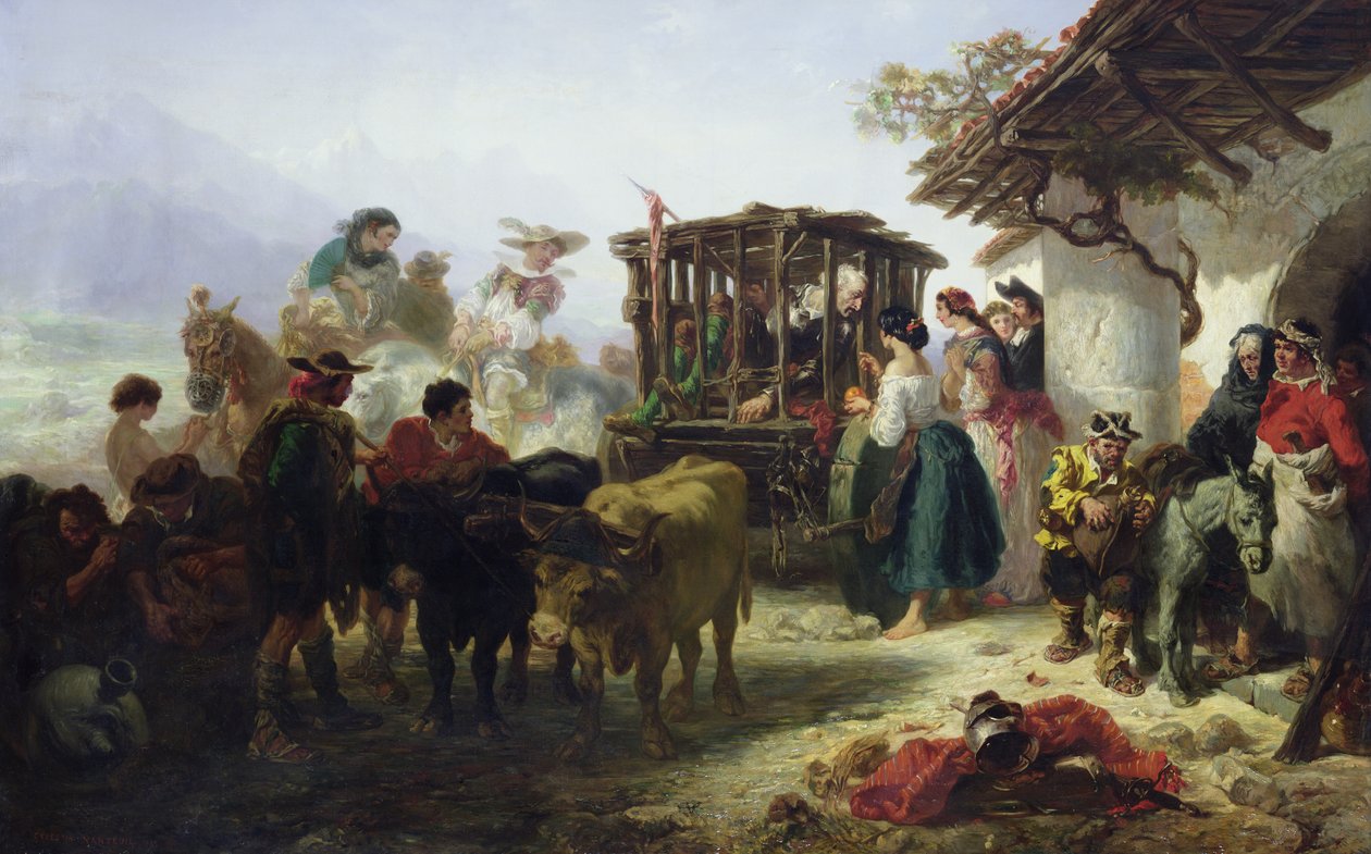 Don Quijote häkissä tekijältä Celestin Francois Nanteuil