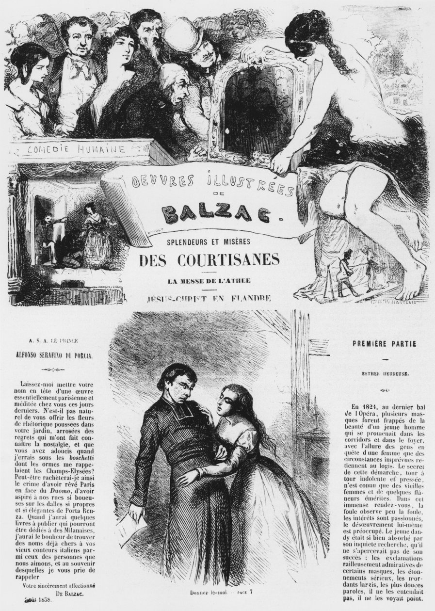 Kuvitus Honore de Balzacin teoksesta "Splendeurs et Miseres des Courtisanes", julkaistu 1867 tekijältä Celestin Francois Nanteuil