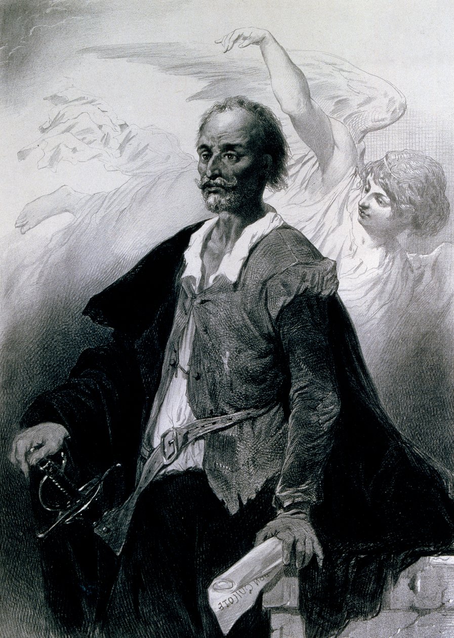 Miguel de Cervantes Saavedran muotokuva (Alcala de Henares tekijältä Celestin Francois Nanteuil