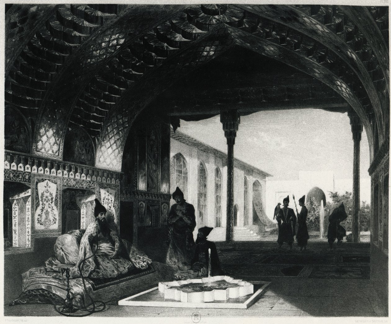 Peilisali Jerevanin Sardarin palatsissa, kirjoittanut Celestin Francois Nanteuil (1813-1873), Armenia tekijältä Celestin Francois Nanteuil