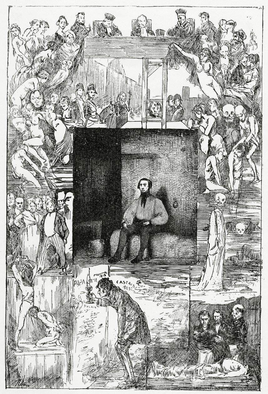 Vangin viimeinen päivä, 1800-luku (bw-kaiverrus) tekijältä Celestin Francois Nanteuil