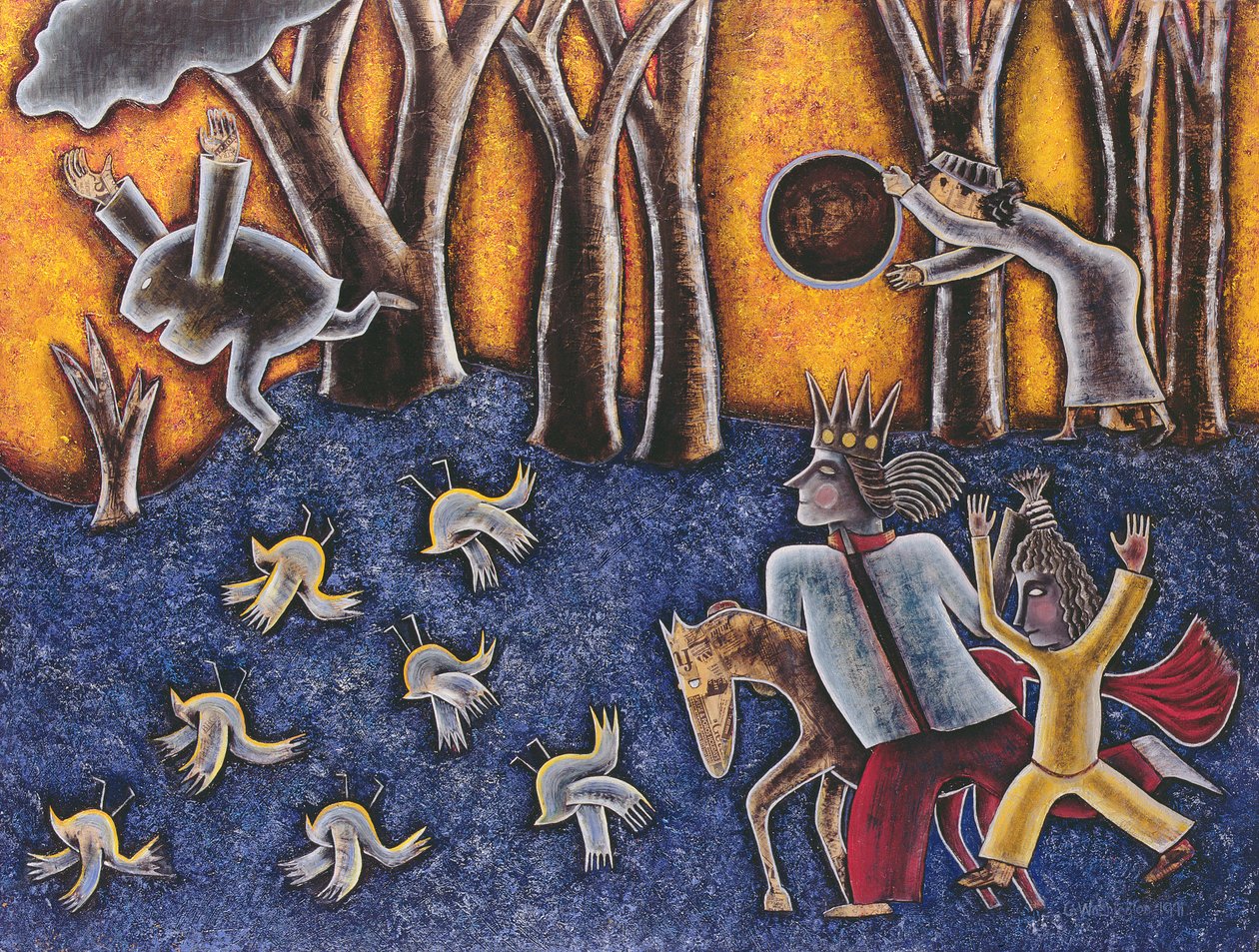 Spinning the Moon, 1991 (sekoitettu media aluksella) tekijältä Celia Washington