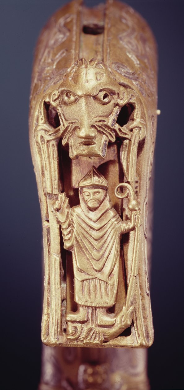Clonmacnoise Crozier, County Offaly, viikinkiaikainen puu kääritty pronssilevyyn upotettu hopeayksityiskohta 228692 tekijältä Celtic
