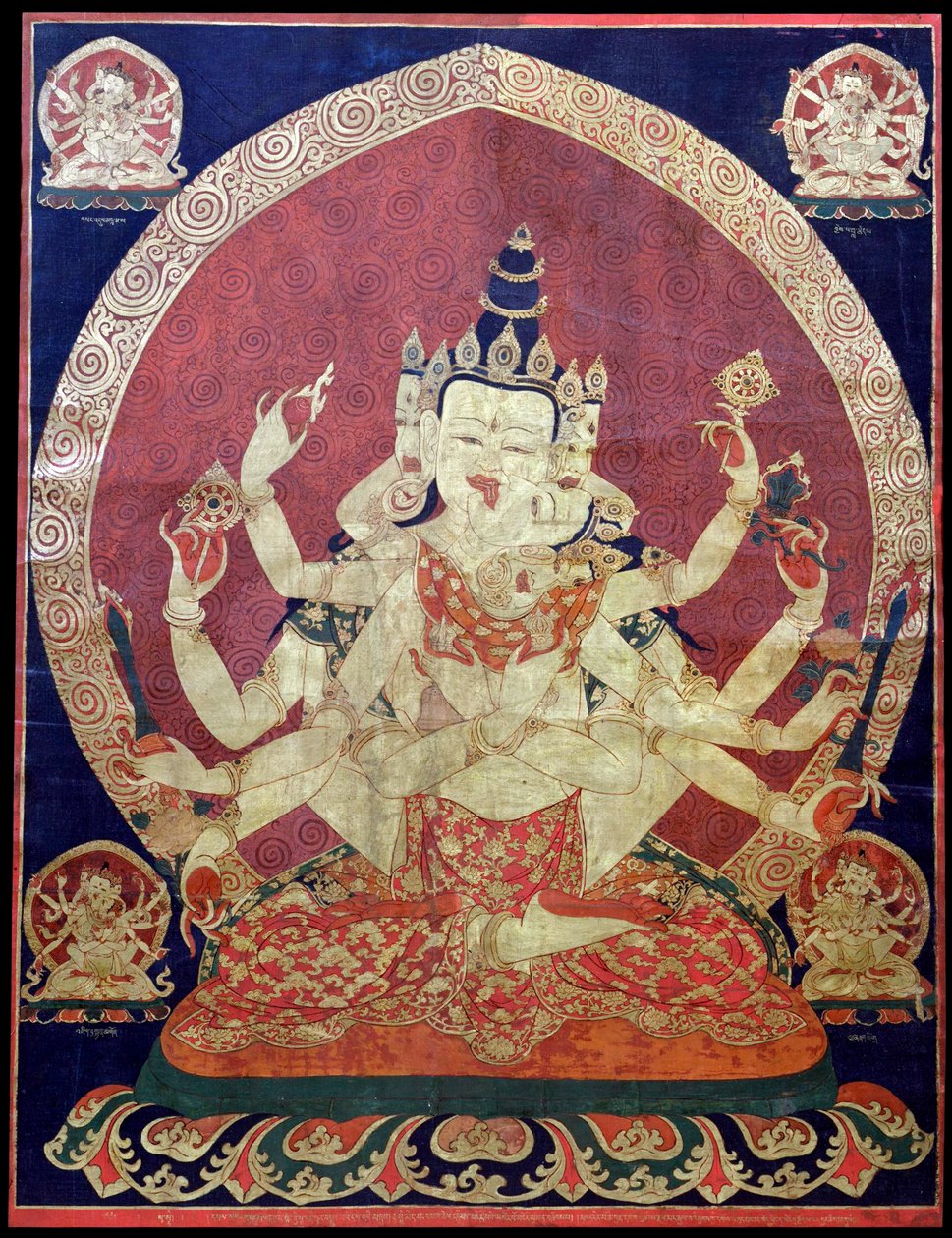 Guhyasamaja Akshobhyavajra Tanaka, 1600-luku. tekijältä Central Asian Art.