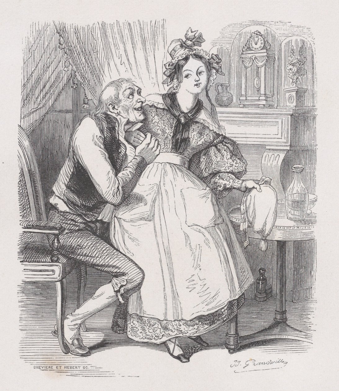 Vanha poikamies Bérangerin täydellisistä teoksista, 1836 tekijältä Cesar Auguste Hebert